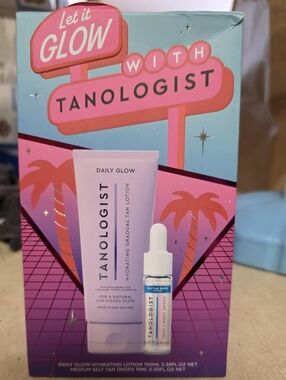 Tanologist Daily Glow Gradual Tan Lotion + Self Tan Drops - Pink & Aqua